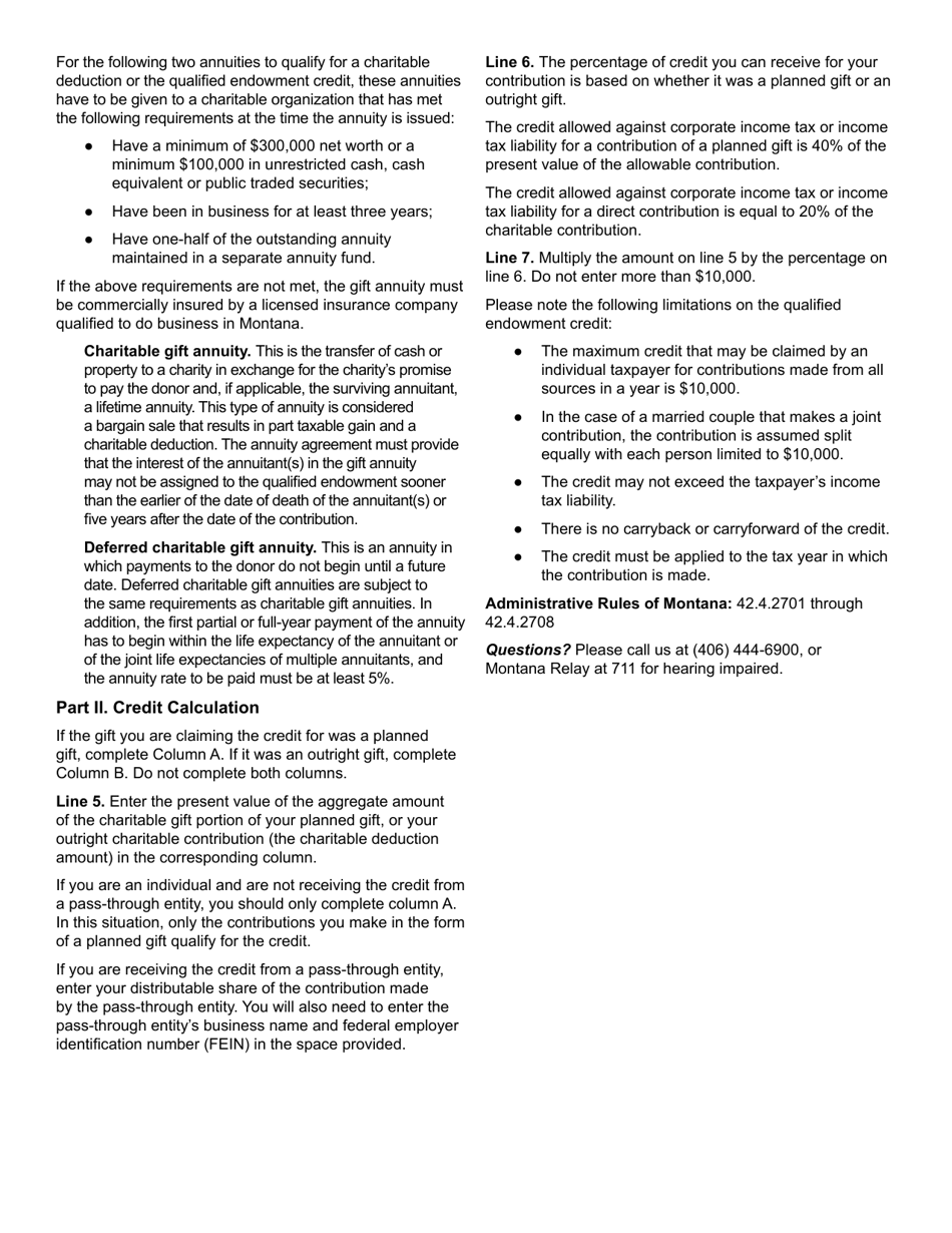 Qualified Endowment Credit - Montana, Page 4
