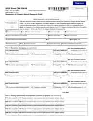 Document preview: Form OR-706-R (150-104-007) Repayment of Oregon Natural Resource Credit - Oregon