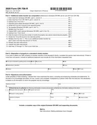 Form OR-706-R (150-104-007) Repayment of Oregon Natural Resource Credit - Oregon, Page 2