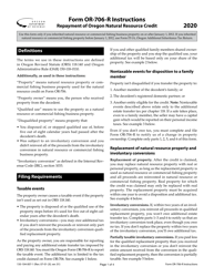 Instructions for Form OR-706-R, 150-104-007 Repayment of Oregon Natural Resource Credit - Oregon