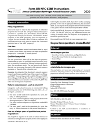 Document preview: Instructions for Form OR-NRC-CERT, 150-104-008 Annual Certification for Oregon Natural Resource Credit - Oregon