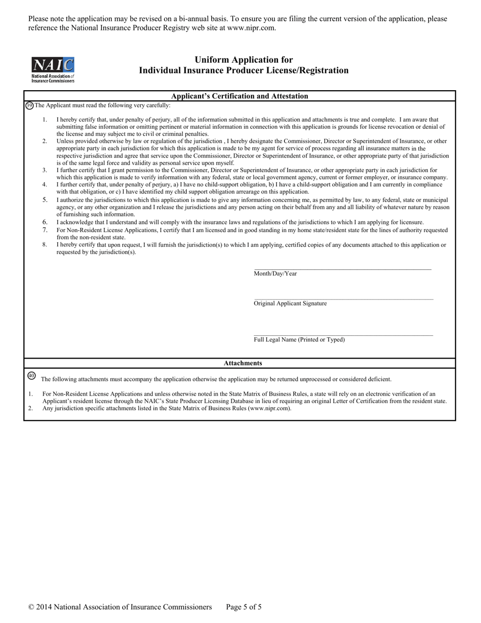Uniform Application for Individual Producer License / Registration - Non-resident - Nebraska, Page 10