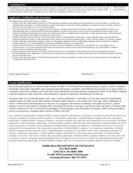 Form DOI-INS_CON Insurance Consultant License Application - Nebraska, Page 5