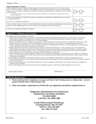 Motor Club Representative Registration Form - Nebraska, Page 2