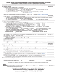 Form 20 Nebraska Tax Application - Nebraska, Page 2