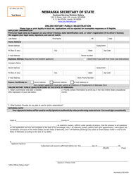 Document preview: Online Notary Public Registration - Nebraska