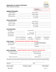 Application for Seed Certification - Nevada, Page 2