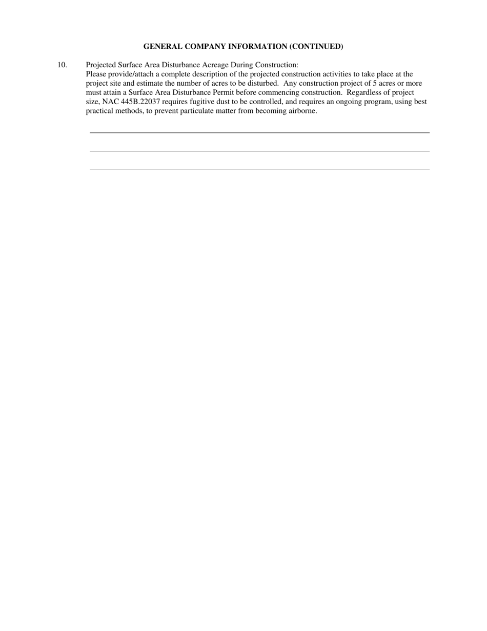 Class II Air Quality Operating Permit Applicability Determination Form - Nevada, Page 5