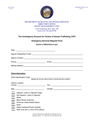 The Contingency Account for Victims of Human Trafficking (Vht) Emergency Services Request Form - Nevada