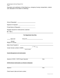 The Contingency Account for Victims of Human Trafficking (Vht) Emergency Services Request Form - Nevada, Page 2