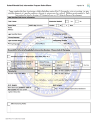 Document preview: ADSD-NEIS Form 1001 State of Nevada Early Intervention Program Referral Form - Nevada