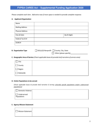 Family Violence Prevention and Services Act (Fvpsa) - Coronavirus Aid Relief and Economic Security (Cares) Act Application Form - Nevada, Page 2