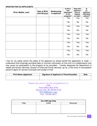 Nevada&#039;s Confidential Address Program Change of Information Form - Nevada, Page 2
