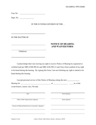 Document preview: Form FPO0206B Notice of Hearing and Waiver Form - Nevada