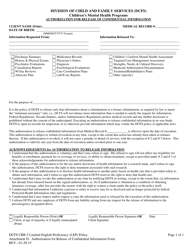 Attachment D Authorization for Release of Confidential Information - Nevada