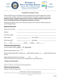 Document preview: Fingerprint Request Form - Nevada