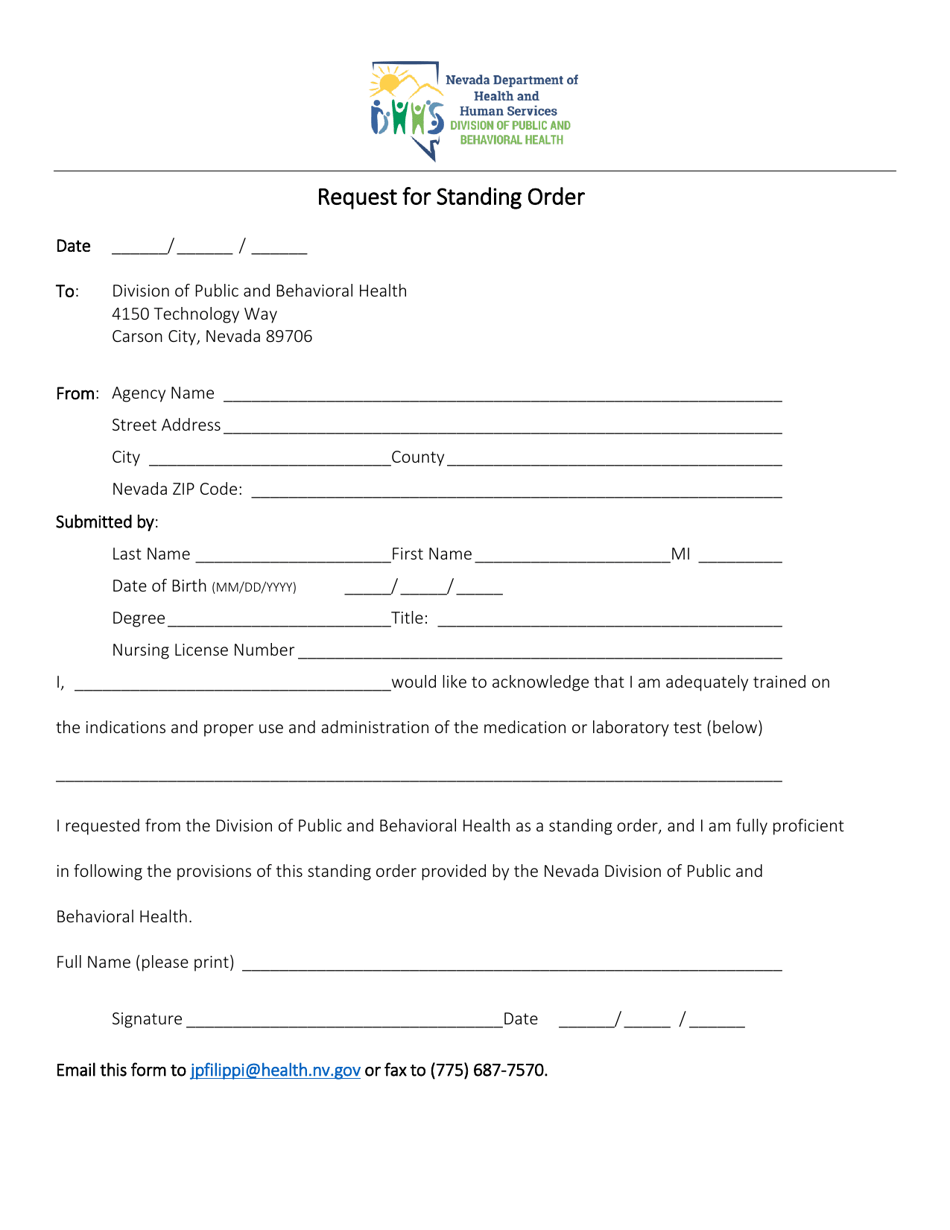 Request for Standing Order - Nevada, Page 2