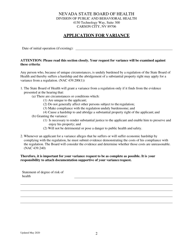 Application for Variance - Nevada, Page 2