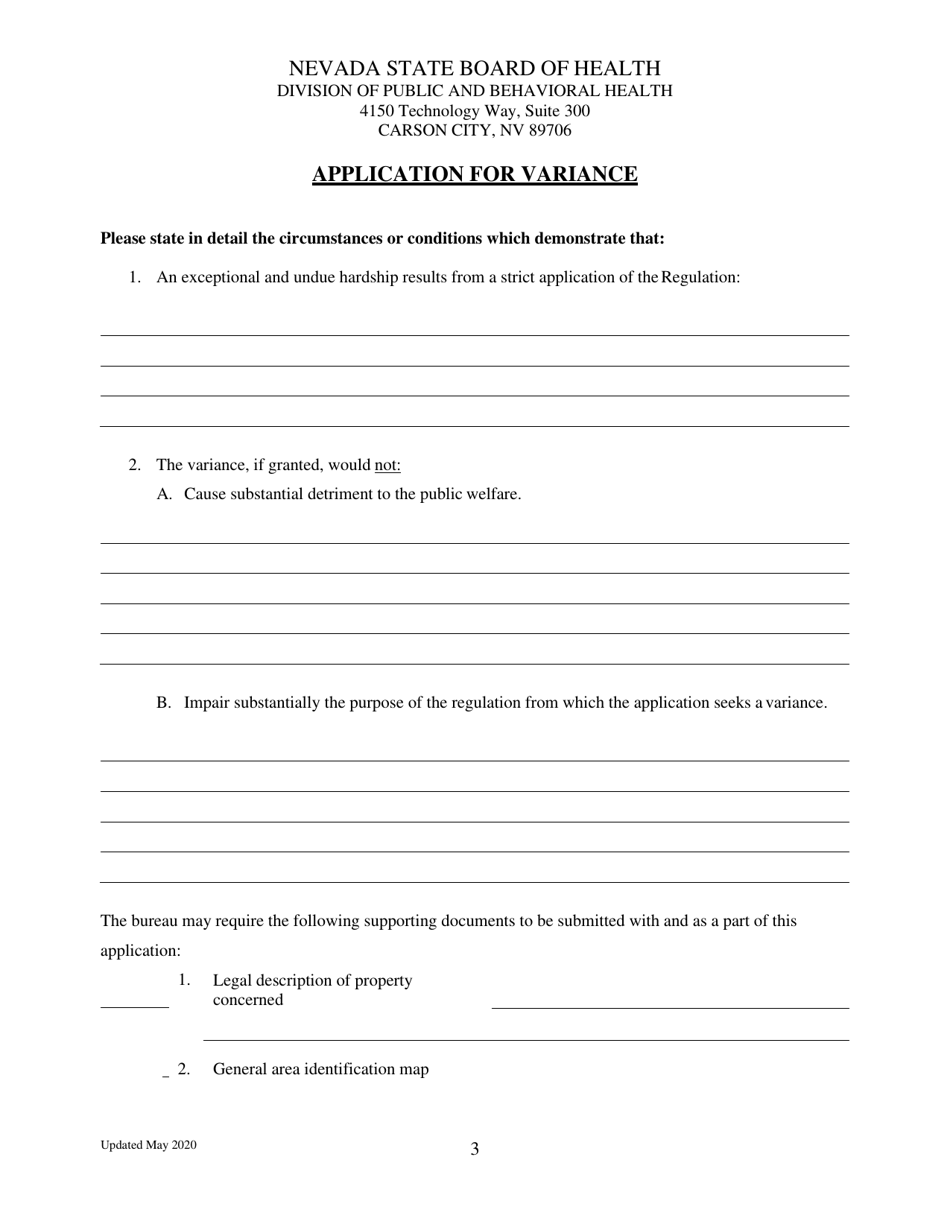 Application for Variance - Nevada, Page 3