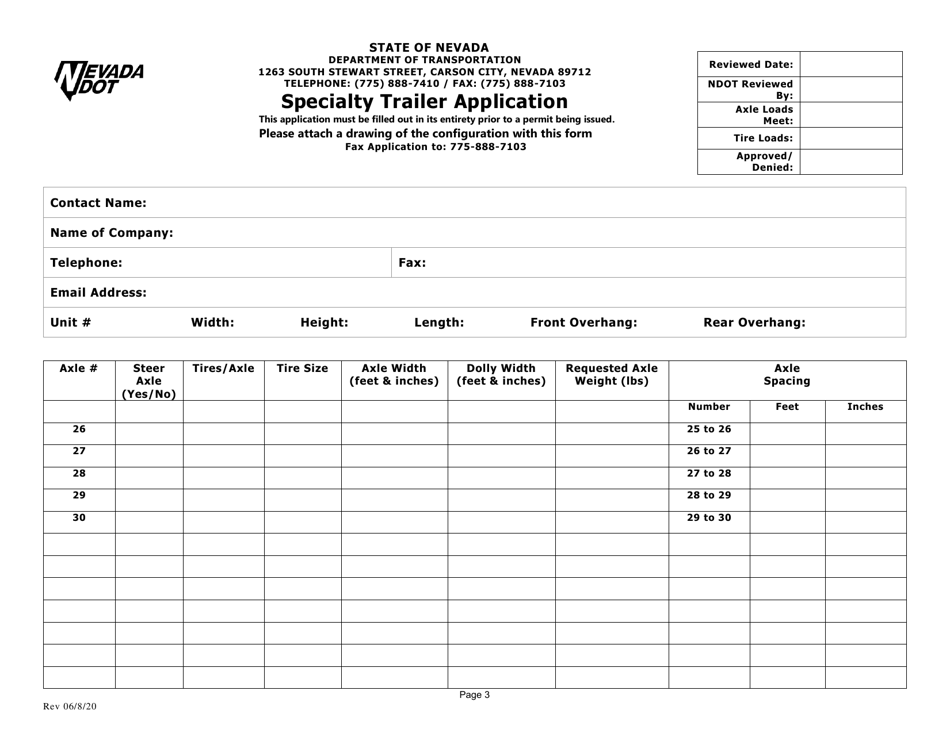 Specialty Trailer Application - Nevada, Page 3