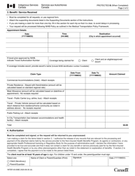 Form INTER40-008 Client Reimbursement Request - Medical Transportation - Canada, Page 2