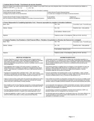 Form BSF613 Summary Reporting Program Application Form - Canada (English/French), Page 2