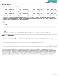 Form GST145 Waiver of the Limitation Period for Assessment - Canada, Page 2