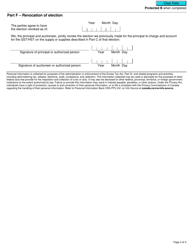 Form GST502 Election and Revocation of Election Between Auctioneer and Principal - Canada, Page 3