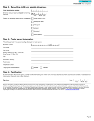 Form RC64 Children&#039;s Special Allowances - Canada, Page 2