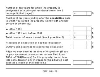 Form T2091 IND Designation of a Property as a Principal Residence by an Individual (Other Than a Personal Trust) (Large Print) - Canada, Page 10