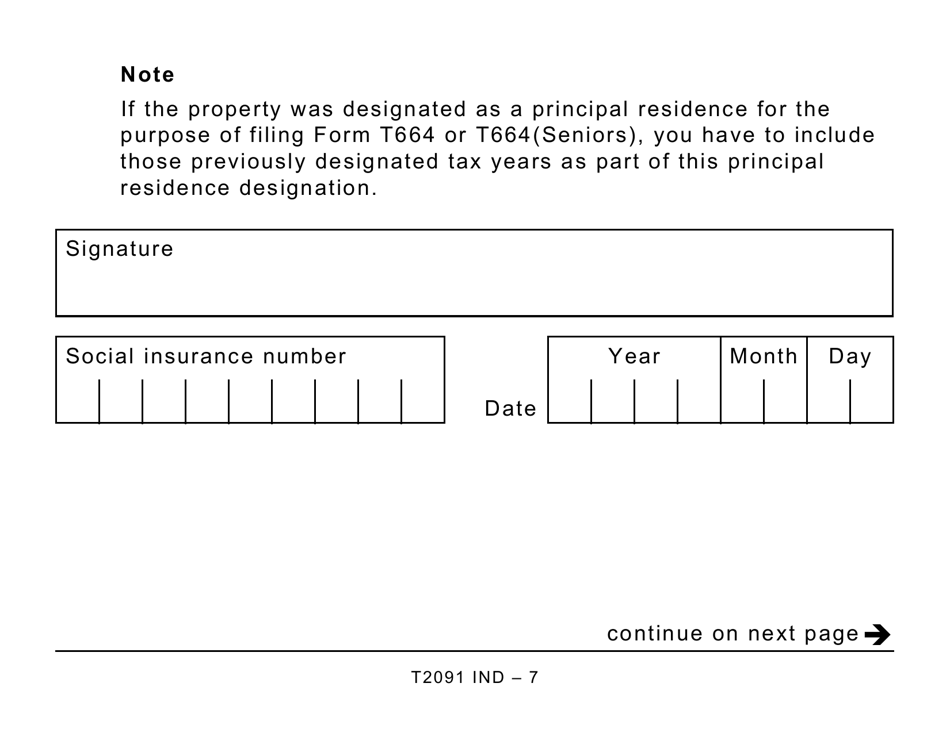 Form T2091 IND - Fill Out, Sign Online and Download Printable PDF ...