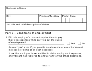 Form T2200 Declaration of Conditions of Employment - Large Print - Canada, Page 3