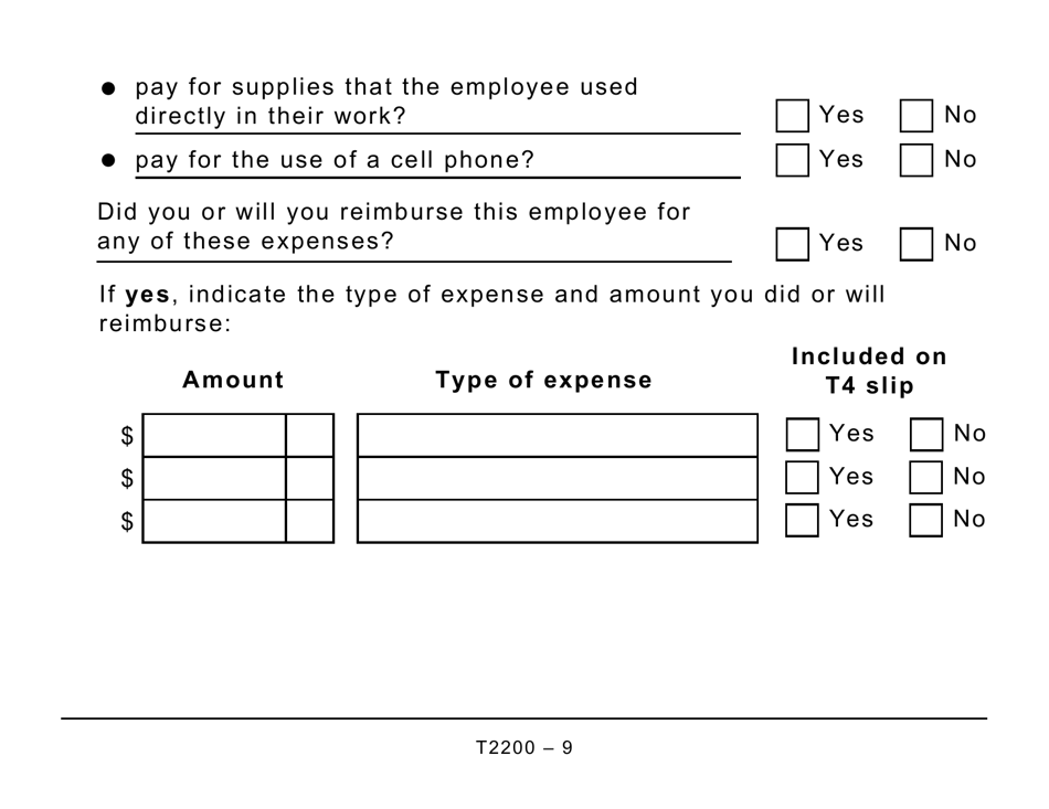 t2200 tax form