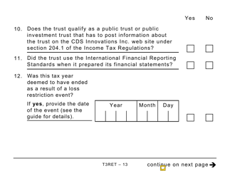 Form T3RET Trust Income Tax and Information Return (Large Print) - Canada, Page 13