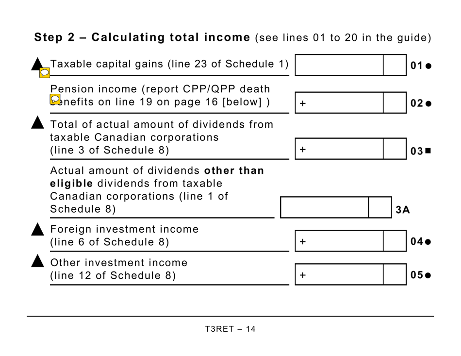 Form T3RET Trust Income Tax and Information Return (Large Print) - Canada, Page 14