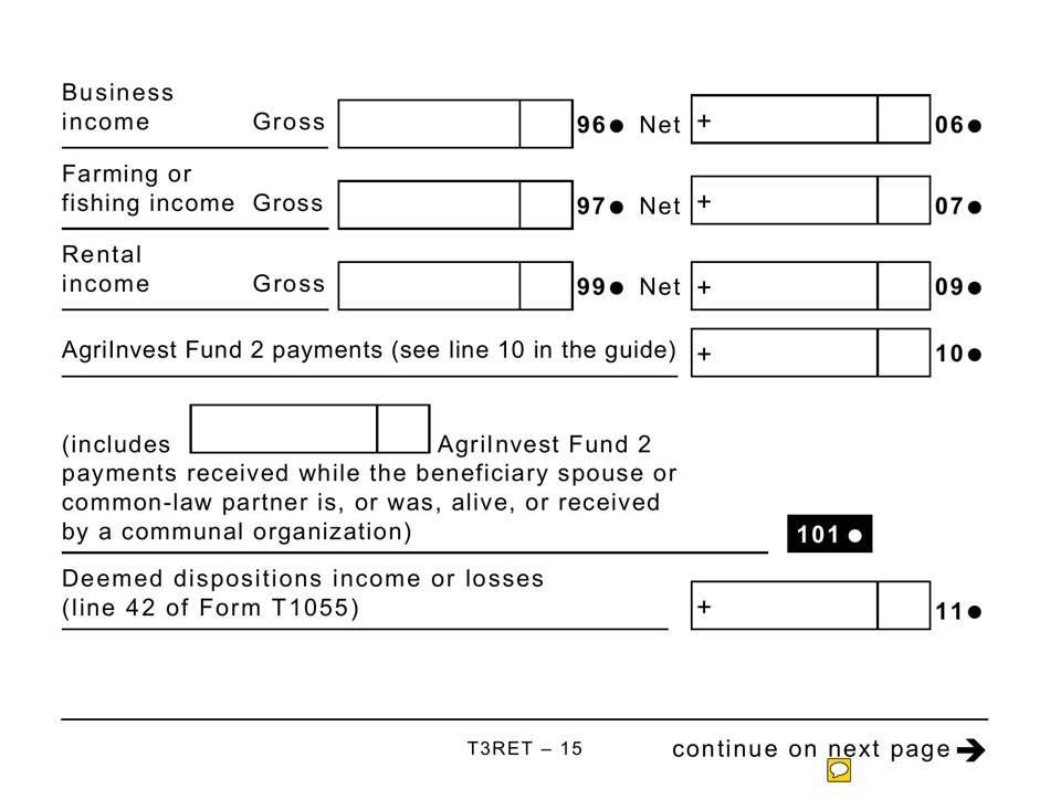 Form T3RET Trust Income Tax and Information Return (Large Print) - Canada, Page 15