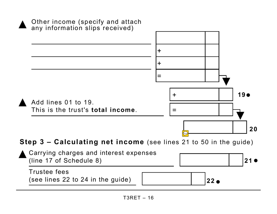 Form T3RET Trust Income Tax and Information Return (Large Print) - Canada, Page 16