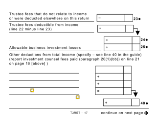 Form T3RET Trust Income Tax and Information Return (Large Print) - Canada, Page 17