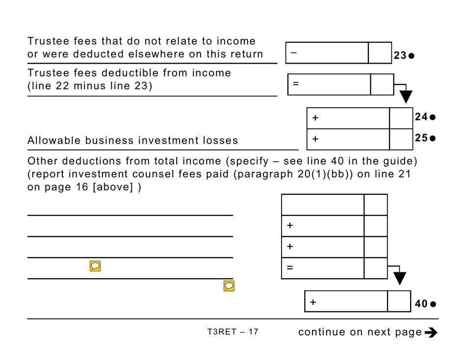 Form T3RET Trust Income Tax and Information Return (Large Print) - Canada, Page 17