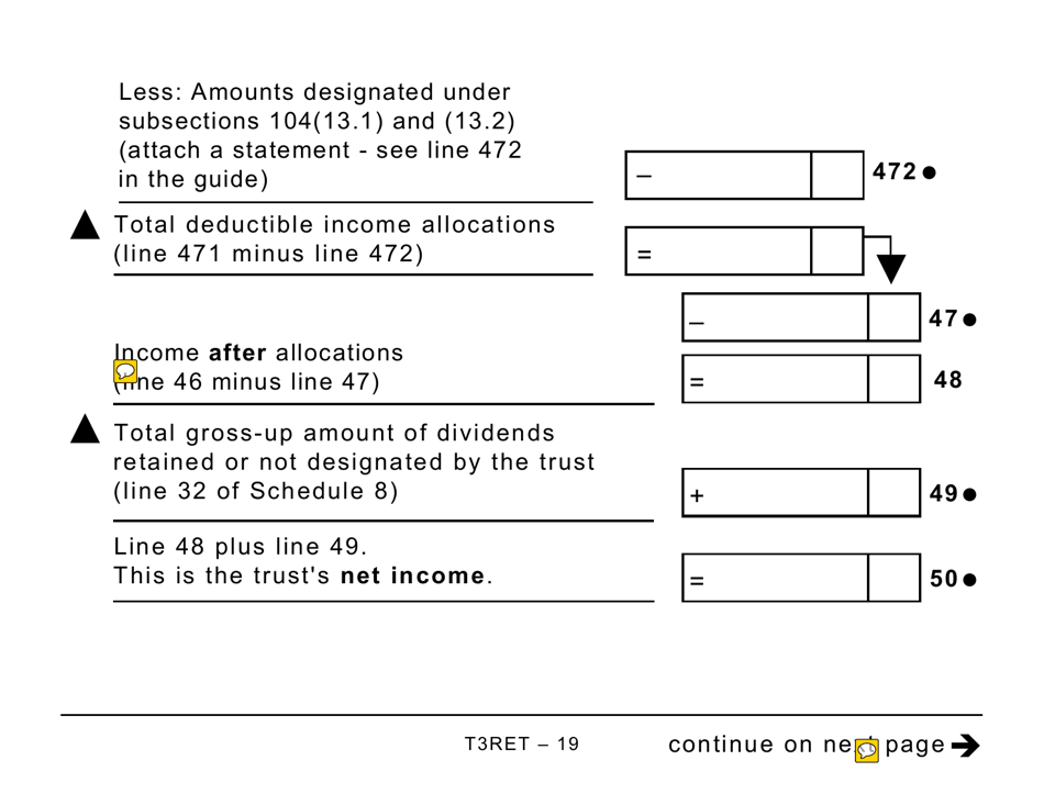 Form T3RET Trust Income Tax and Information Return (Large Print) - Canada, Page 19