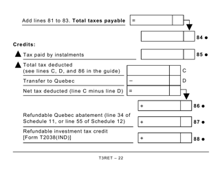 Form T3RET Trust Income Tax and Information Return (Large Print) - Canada, Page 22