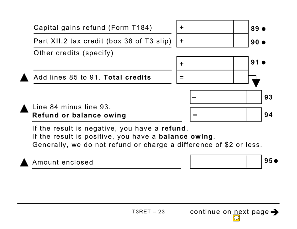 Form T3RET Trust Income Tax and Information Return (Large Print) - Canada, Page 23