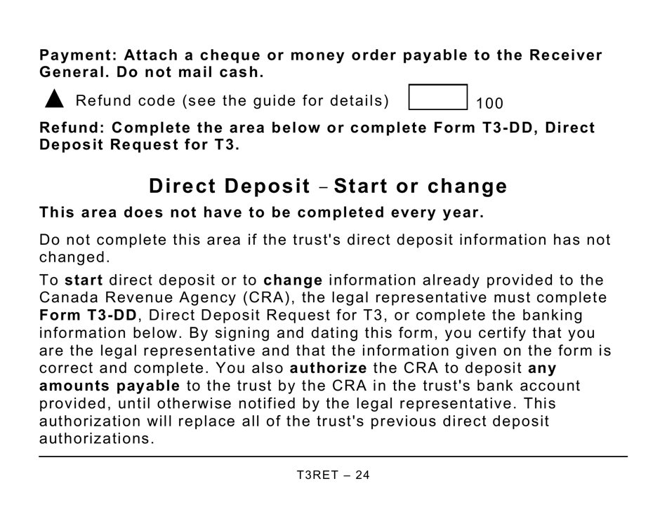 Form T3RET Trust Income Tax and Information Return (Large Print) - Canada, Page 24