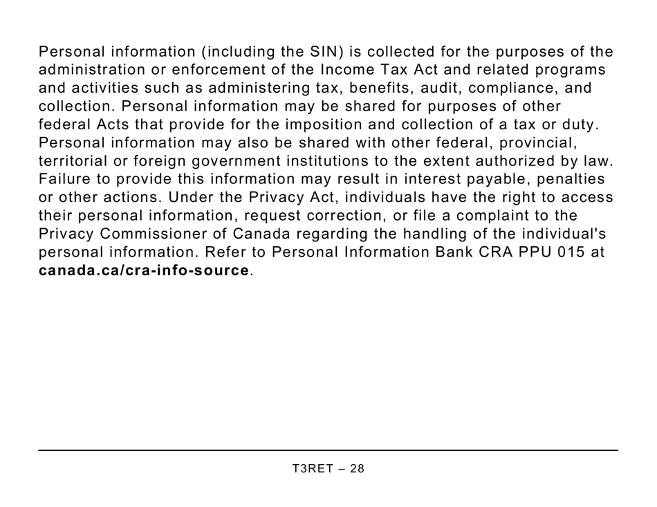 Form T3RET Trust Income Tax and Information Return (Large Print) - Canada, Page 28