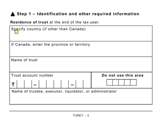 Form T3RET Trust Income Tax and Information Return (Large Print) - Canada, Page 2