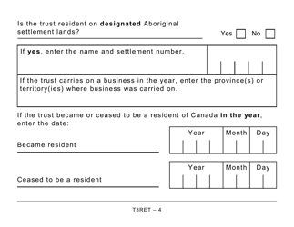 Form T3RET Trust Income Tax and Information Return (Large Print) - Canada, Page 4