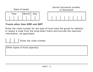 Form T3RET Trust Income Tax and Information Return (Large Print) - Canada, Page 6