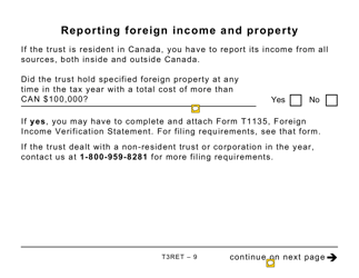 Form T3RET Trust Income Tax and Information Return (Large Print) - Canada, Page 9
