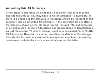Form T3SUM Summary of Trust Income Allocations and Designations - Large Print - Canada, Page 10