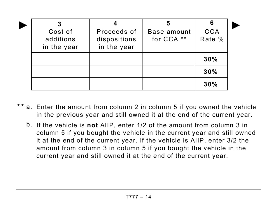 Form T777 Statement of Employment Expenses (Large Print) - Canada, Page 14